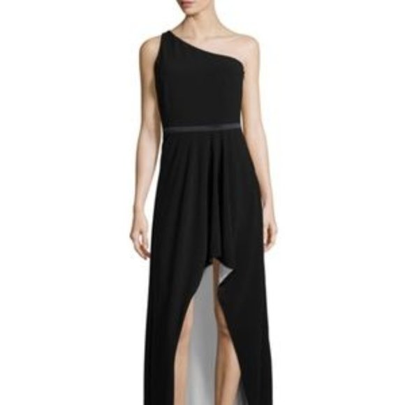 Halston Heritage Two Tone One Shoulder Gown - Picture 2 of 5